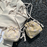 Straw Weave Bucket Bags Rattan Women Summer Beach Shoulder Bags