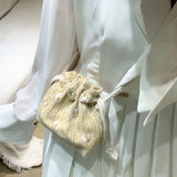 Straw Weave Bucket Bags Rattan Women Summer Beach Shoulder Bags