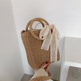 Straw Weave Handbags Women Bags Vacation Female Shoulder Bag Crossbody