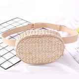 Women Straw Waist Bag Summer Woven Crossbody Bum Chest Hip Pouch