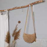 Straw Woven Handbags One-shoulder Round Women's Bag Small-capacity