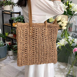 Straw Woven Ladies Large Tote Bag Casual Shoulder Purse Beach Vacation Handbag
