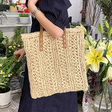 Straw Woven Ladies Large Tote Bag Casual Shoulder Purse Beach Vacation Handbag