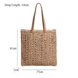 Straw Woven Ladies Large Tote Bag Casual Shoulder Purse Beach Vacation Handbag