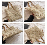 Straw Woven Ladies Large Tote Bag Casual Shoulder Purse Beach Vacation Handbag