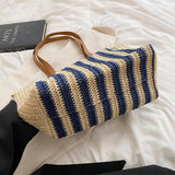 Straw Woven Shoulder Bags Women Summer Beach Vacation Ladies Travel Purse Totes