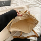 Straw Woven Shoulder Bags for Women Summer Beach Vacation Ladies Travel Totes Ha