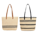 Straw Woven Shoulder Bags for Women Summer Beach Vacation Ladies Travel Totes Ha