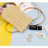 Straw Woven Small Phone Bag Rushwork Ladies Crossbody