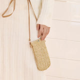 Straw Woven Small Phone Bag Rushwork Ladies Crossbody