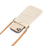 Straw Woven Small Phone Bag Rushwork Ladies Crossbody