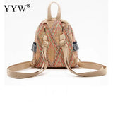 Straw Woven Small Travel Backpacks Women Shoulder School Bags