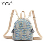 Straw Woven Small Travel Backpacks Women Shoulder School Bags