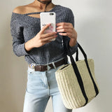 Straw Woven Women Handbag Shoulder Bag Large Capacity