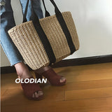 Straw Woven Women Handbag Shoulder Bag Large Capacity