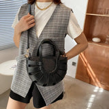 Semicircle Straw Women's Shoulder Bag Lady Messenger