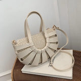 Semicircle Straw Women's Shoulder Bag Lady Messenger