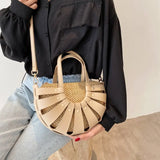 Semicircle Straw Women's Shoulder Bag Lady Messenger