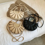 Semicircle Straw Women's Shoulder Bag Lady Messenger