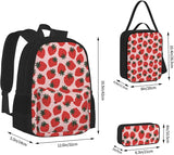 Strawberry Fruit Printing Backpack Set