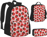 Strawberry Fruit Printing Backpack Set