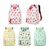 Strawberry Print Middle School Backpack for Girls