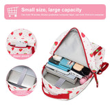 Strawberry Print Middle School Backpack for Girls
