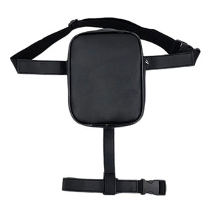 Unisex Street Crossbody Belt Bag PU Leather Small Purse Zipper Outdoor Hiking