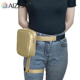 Unisex Street Crossbody Belt Bag PU Leather Small Purse Zipper Outdoor Hiking