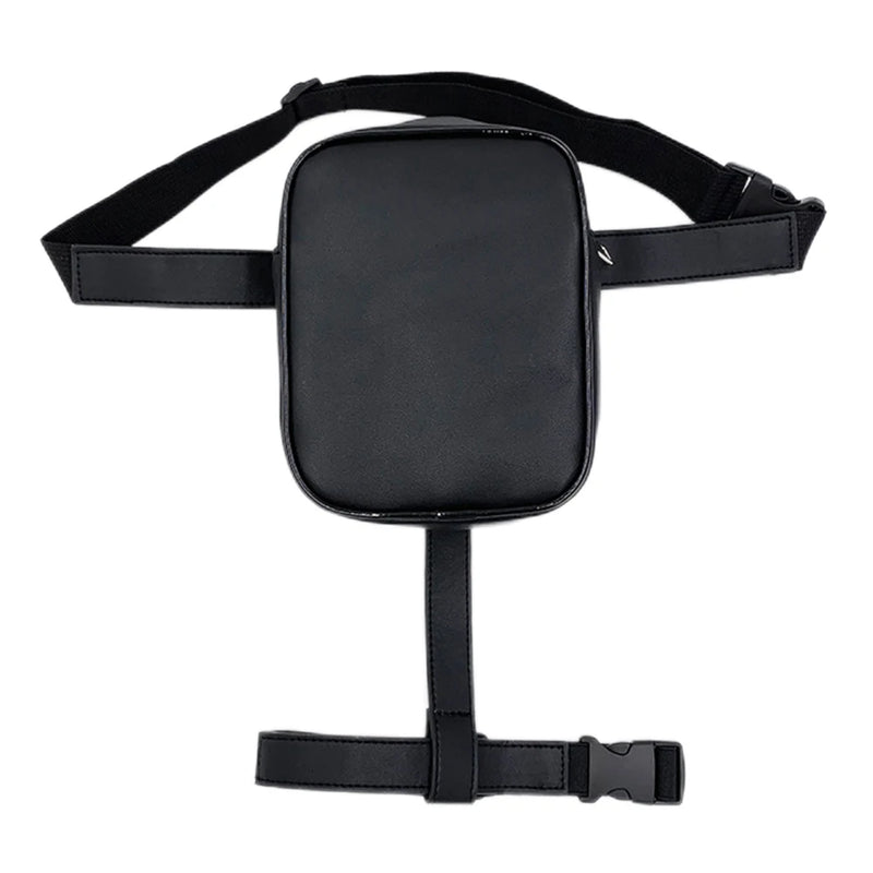 Street Crossbody Bags Fanny Pack PU Leather Phone Pouch Small Purse Zipper Solid