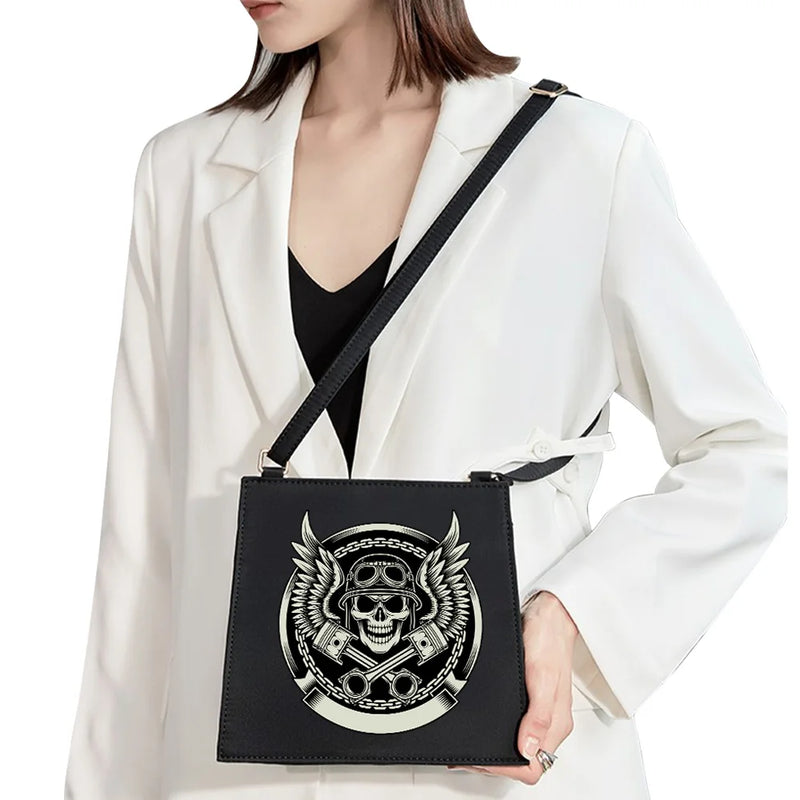 Gothic Skull Pattern Shoulder Bag for Women