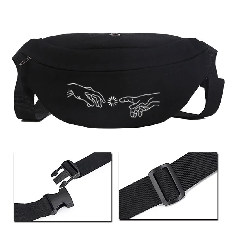 Multifunctional Fitness Shoulder Bag with Picture Print Pattern