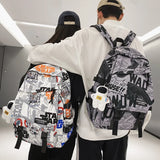 Graffiti Street Backpack Unisex Schoolbag Large Capacity Outdoor Travel