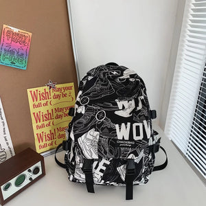 Graffiti Street Backpack Unisex Schoolbag Large Capacity Outdoor Travel