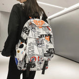 Graffiti Street Backpack Unisex Schoolbag Large Capacity Outdoor Travel