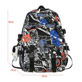 Graffiti Street Backpack Unisex Schoolbag Large Capacity Outdoor Travel