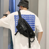 Nylon Fanny Pack Waist Belt Bag Hip hop Crossbody Chain Waist Pack