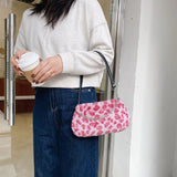 Street Plush Top-handle Money Purse Clutches Portable Women Animal Underarm Bag