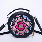 Ethnic Style Embroidery Small Bag Women's PU Leather Handheld Shoulder Bag