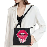 Retro Shoulder Bag Lady Messenger Bag Sexy Lip Pattern Party Dinner Bag