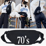 Street Waist Bag 90 Number Print Shoulder Bag Functional Crossbody Bag
