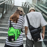 Men's Green Tactical Crossbody Chest Bag Hip Hop Style
