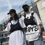 Men Tactical Vest Hip Hop Style Crossbody Chest Bag