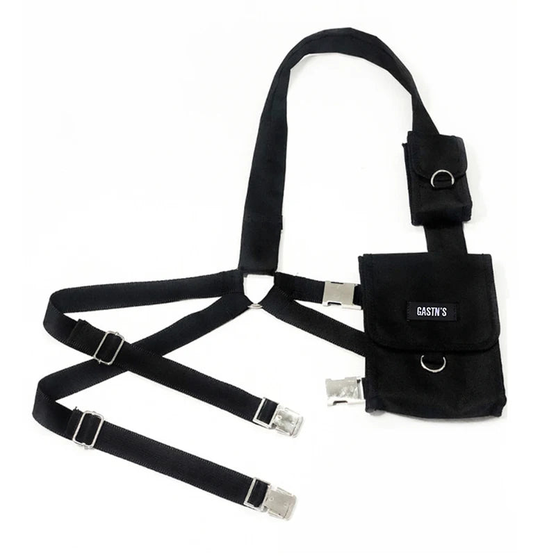 Streetwear Vest Bag For Woman Tactical Chest Rig Bags Hip Hop Canvas Waist Bag