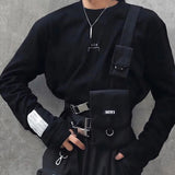 Streetwear Vest Bag For Woman Tactical Chest Rig Bags Hip Hop Canvas Waist Bag