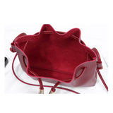Tassel PU Leather Bucket Bag Small Handbag Women Shoulder Crossbody Purse