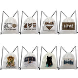Leopard Print Drawstring Backpack for Students School Book Bag