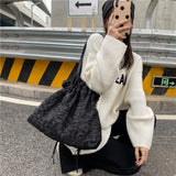 Canvas Shoulder Bag Women Bucket Vintage Bolsa