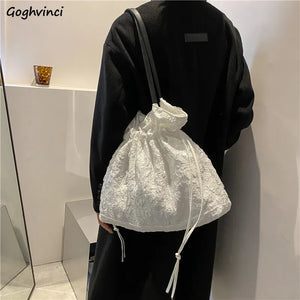 Canvas Shoulder Bag Women Bucket Vintage Bolsa