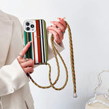 iPhone 14 Pro Max Case Crossbody Necklace Strap Silicone Bumper Cover